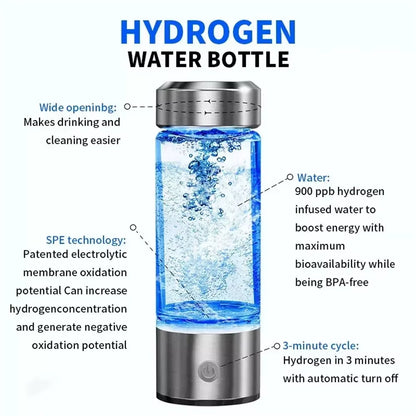 Elevate Your Hydration with the 450Ml Portable Hydrogen Water Generator – High Concentration Hydrogen Water in Just 3 Minutes!